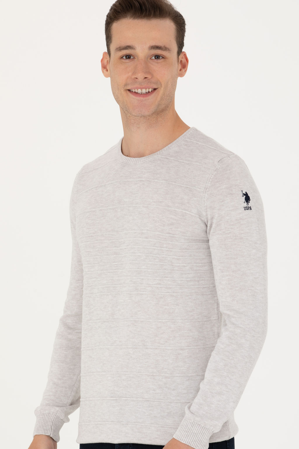 U. S. Polo Assn / Мужской свитер из каменного меланжа - U.s. polo assn фото 18