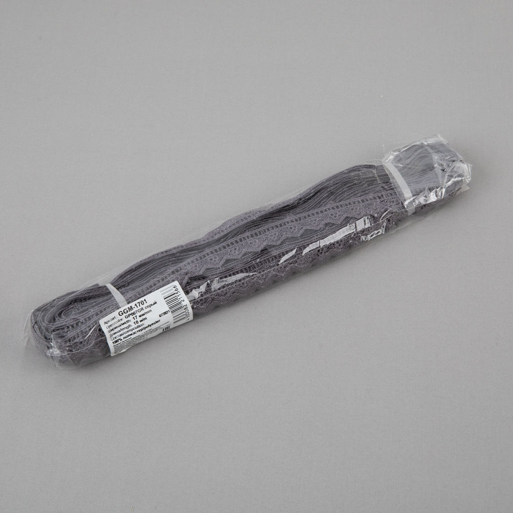 Гипюр Gamma 17 мм GGM-1701 в пакете 10 м 0.2 Турция GP007GR серый