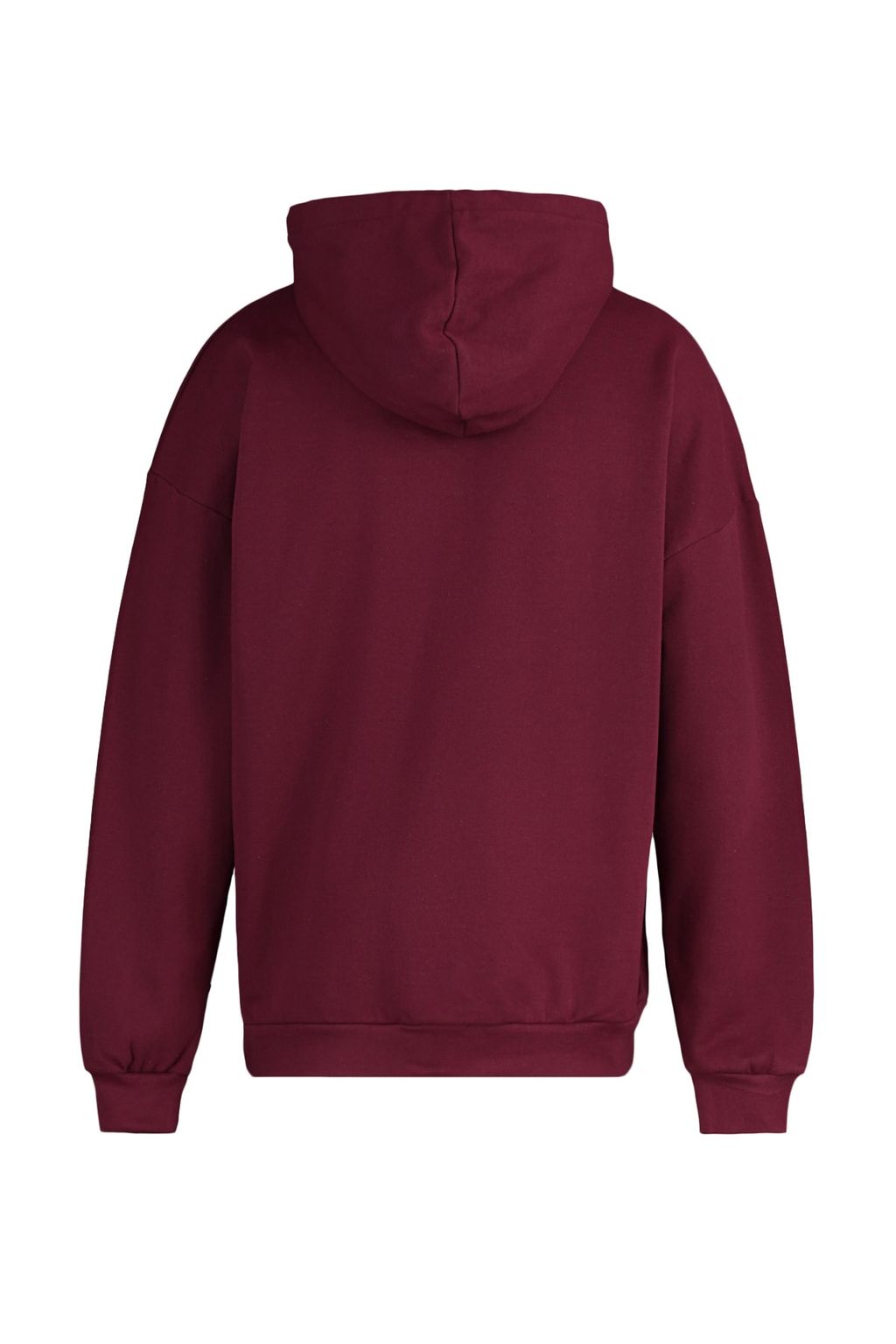 Bordo Oversize/Genis Kesim Kapusonlu Ici Polar/S?cak Tutan Sweatshirt TMNAW23SW00195