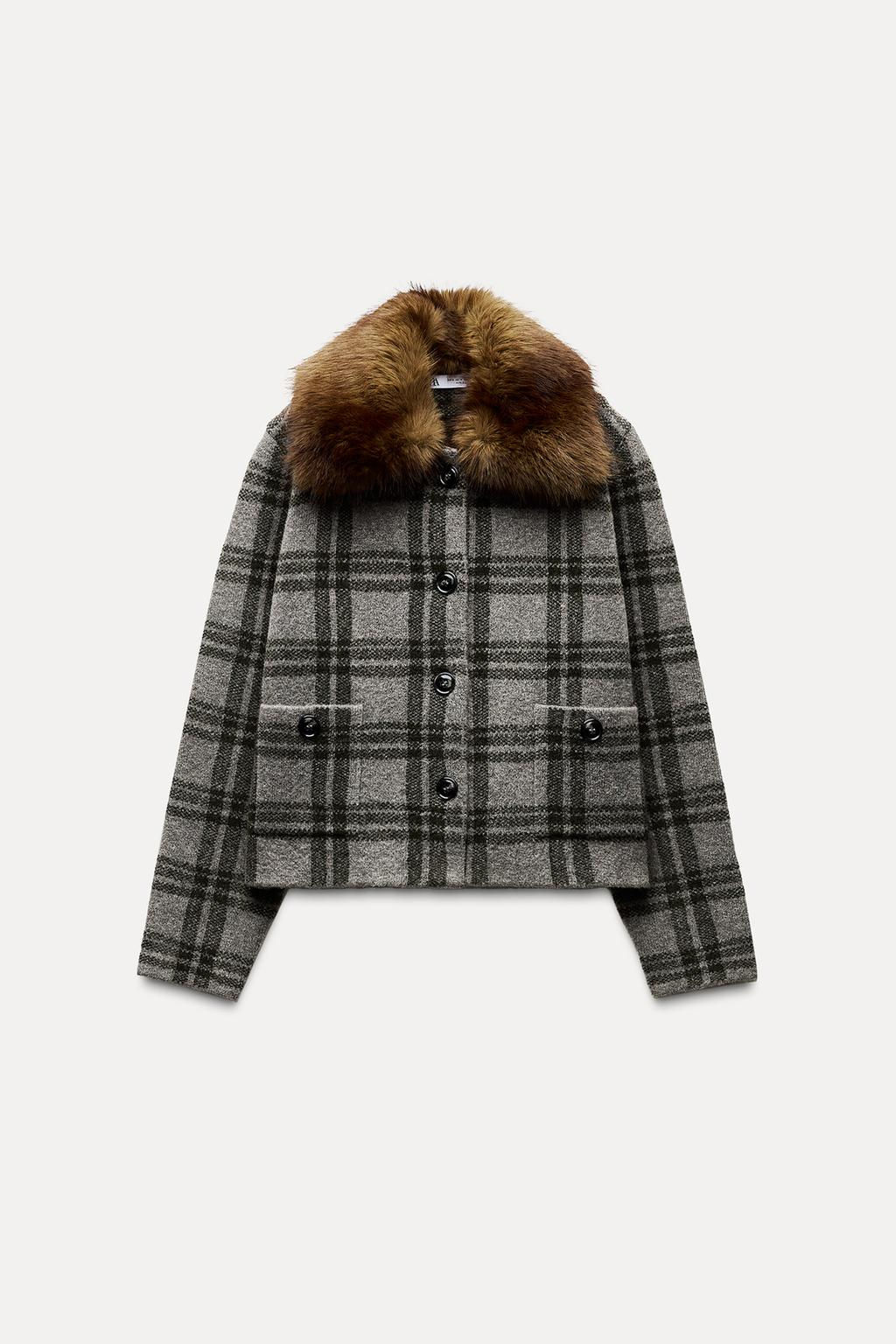 FAUX FUR COLLAR JACKET - Zara фото 4