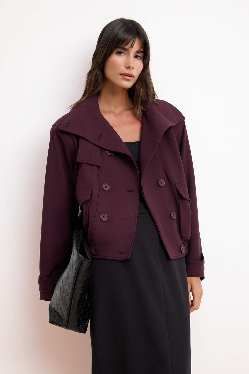 Bordo Oversize Kal?p Vatkal? Ince Mont TWOSS26MO00020 - Trendyolmilla фото 2