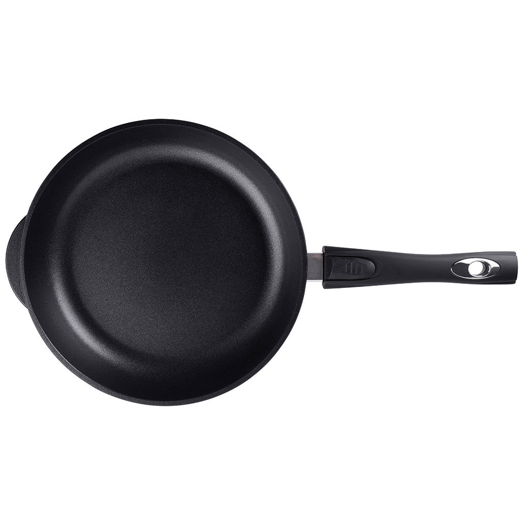 Сковорода с тефлоновым покрытием д24см Классик, h5,5см, s0,4см, съемная ручка из термостойкого пластика, стеклянная крышка с пароотводом, подарочная упаковка (Россия) - Домашняя мода фото 3