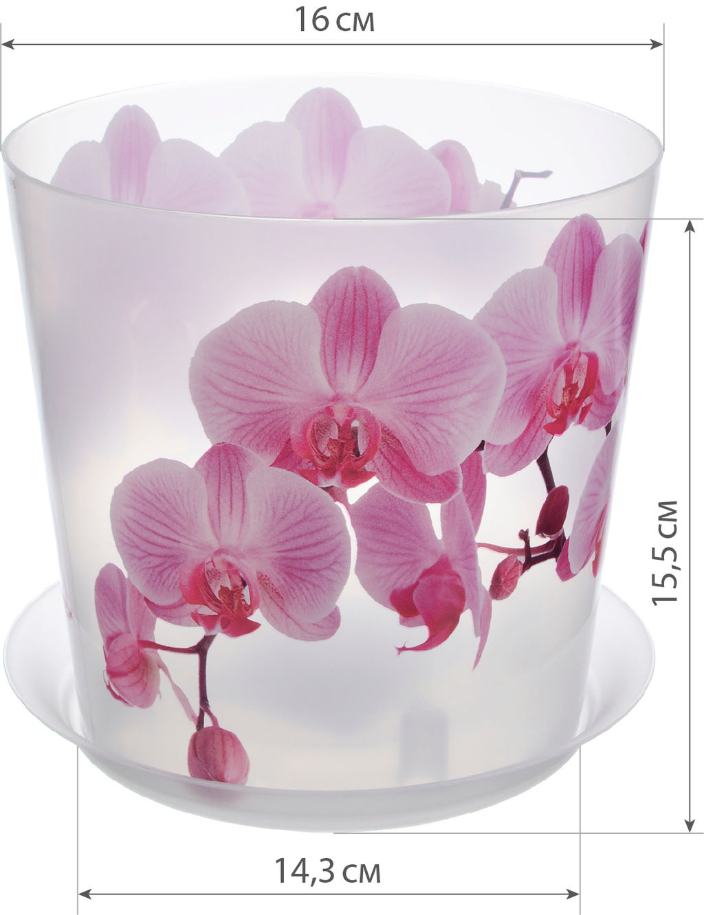 Кашпо ДЕКО 160мм 2,4 л, с поддоном арт. М3106