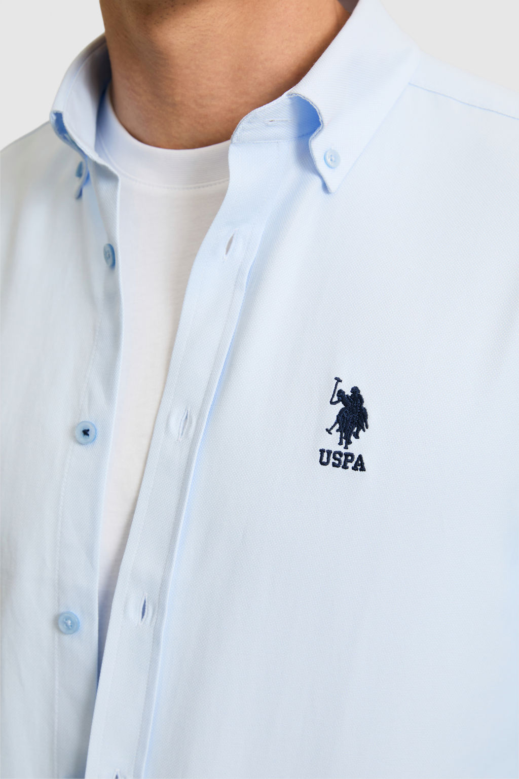 Erkek A__k Mavi Uzun Kollu Basic G_mlek - U.s. polo assn фото 6