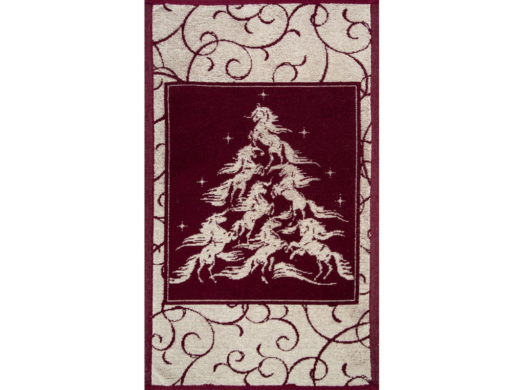 Полотенце махровое 6с104.411ж1 Лошадиная елка(кр.дерево1) 67х40см