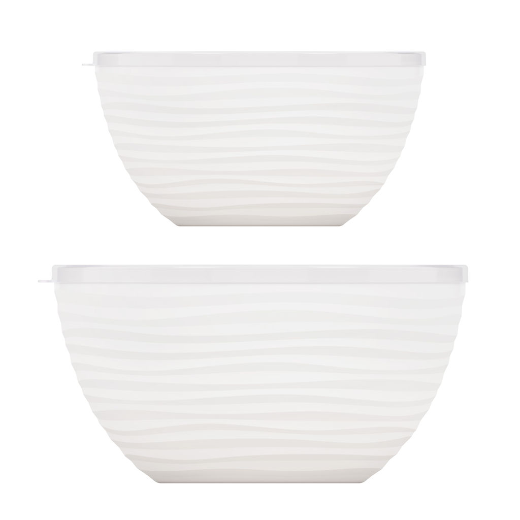 Набор чаш "Оазис" 2,5л и 4л (с крышкой) (белый) М8716