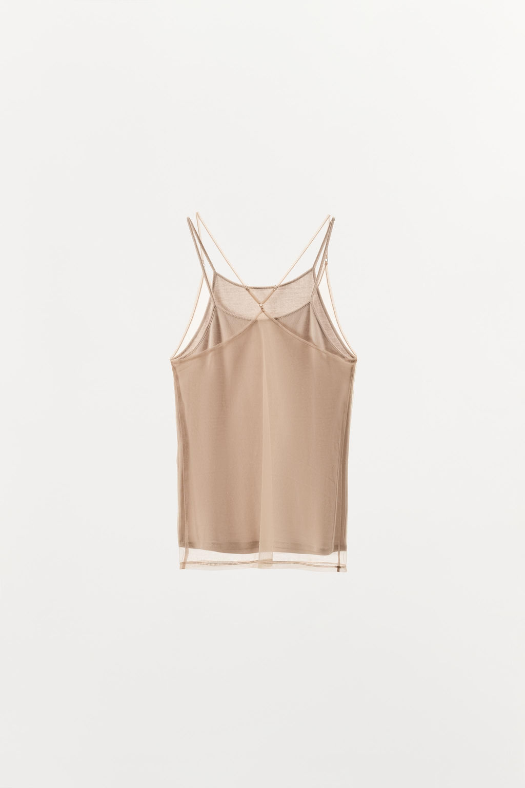 TOP HALTER EFECTO DOBLE TUL / rosa claro - Zara фото 6
