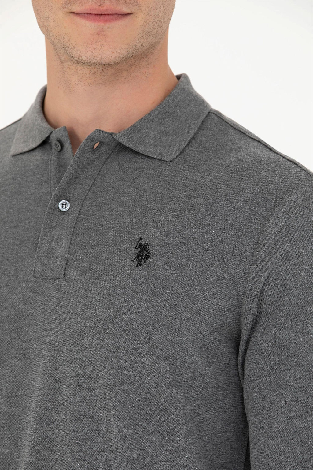 U. S. Polo Assn / Мужской базовый свитшот антрацитовый меланж - U.s. polo assn фото 7