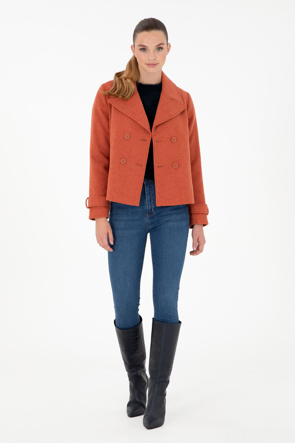 Женское пальто с рисунком плитки - U.s. polo assn фото 4