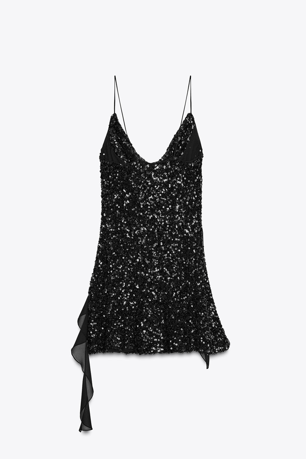 SEQUINNED RUFFLE MINI DRESS - Zara фото 7
