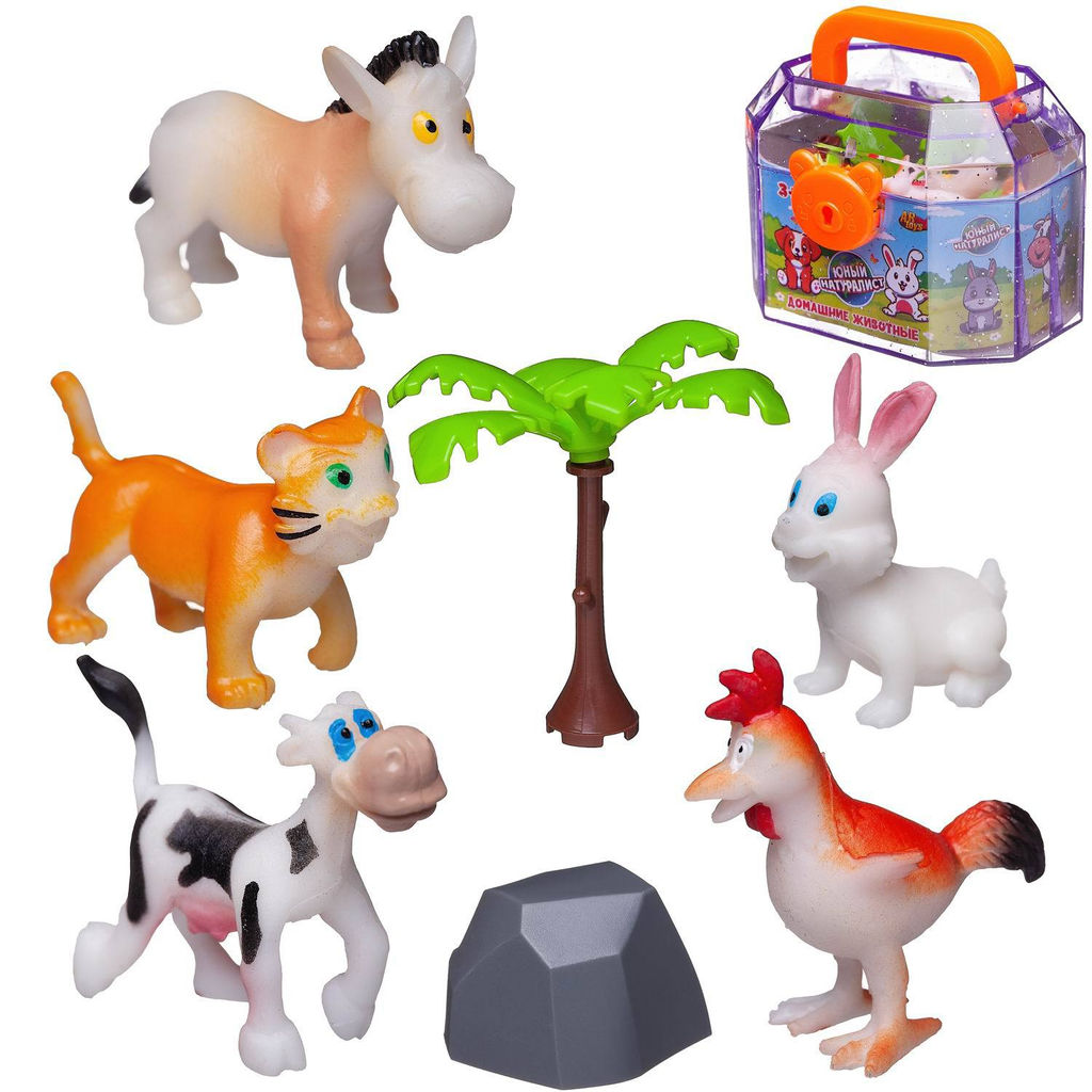 Игровой набор ABtoys Юный натуралист Фигурки мультяшные домашних животных 5 шт. в чемоданчике, в дисплеи  фото 3