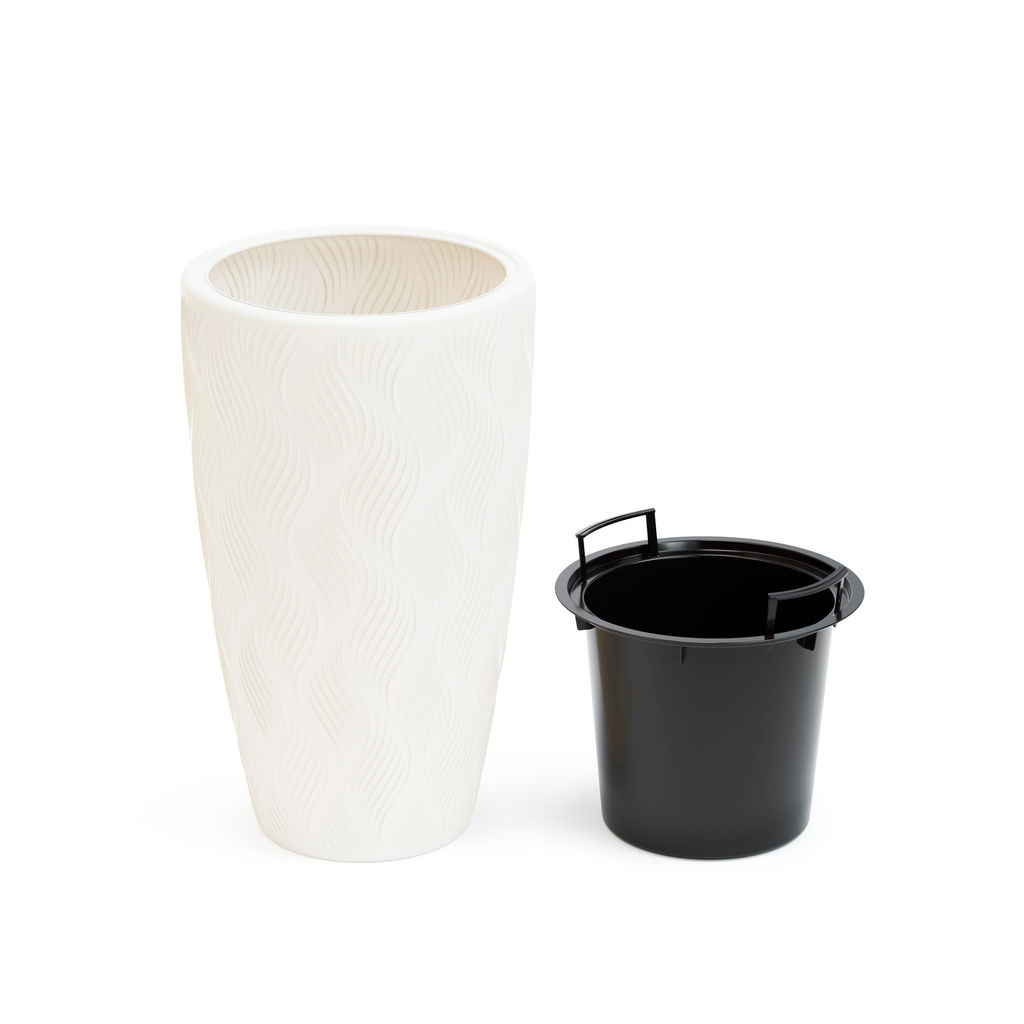 Кашпо "Флэйм" 42л (со вставкой 251х243мм) (белый) М8884