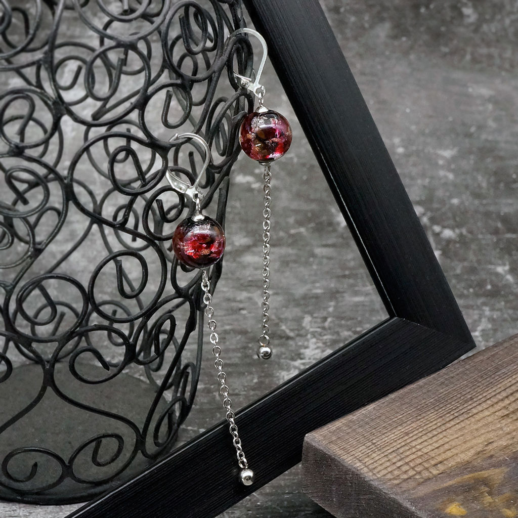 Серьги из муранского стекла RUBY DAWN LS2975