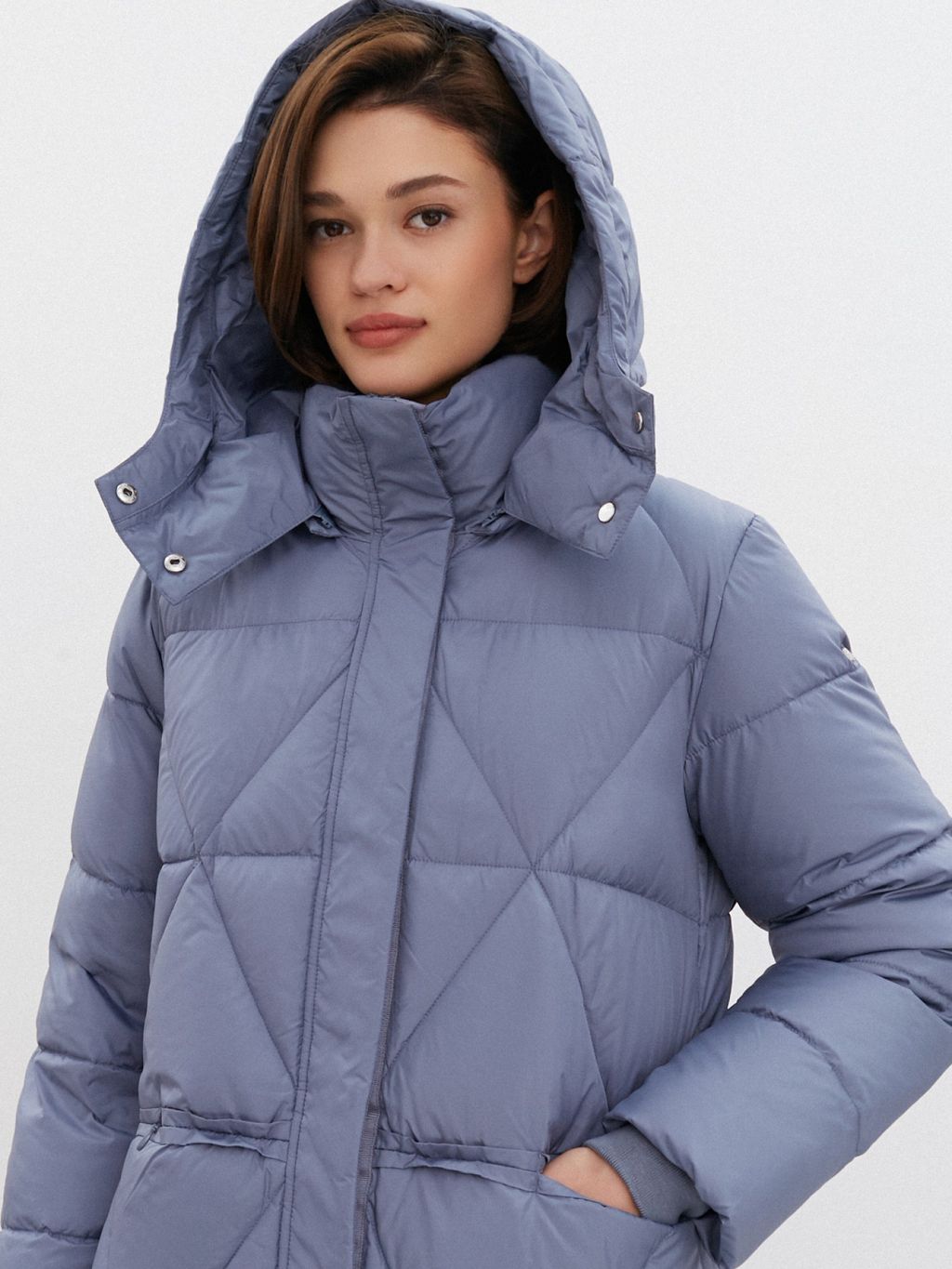 Conso/WDL 220523 - dusty blue Пуховое Пальто  фото 3