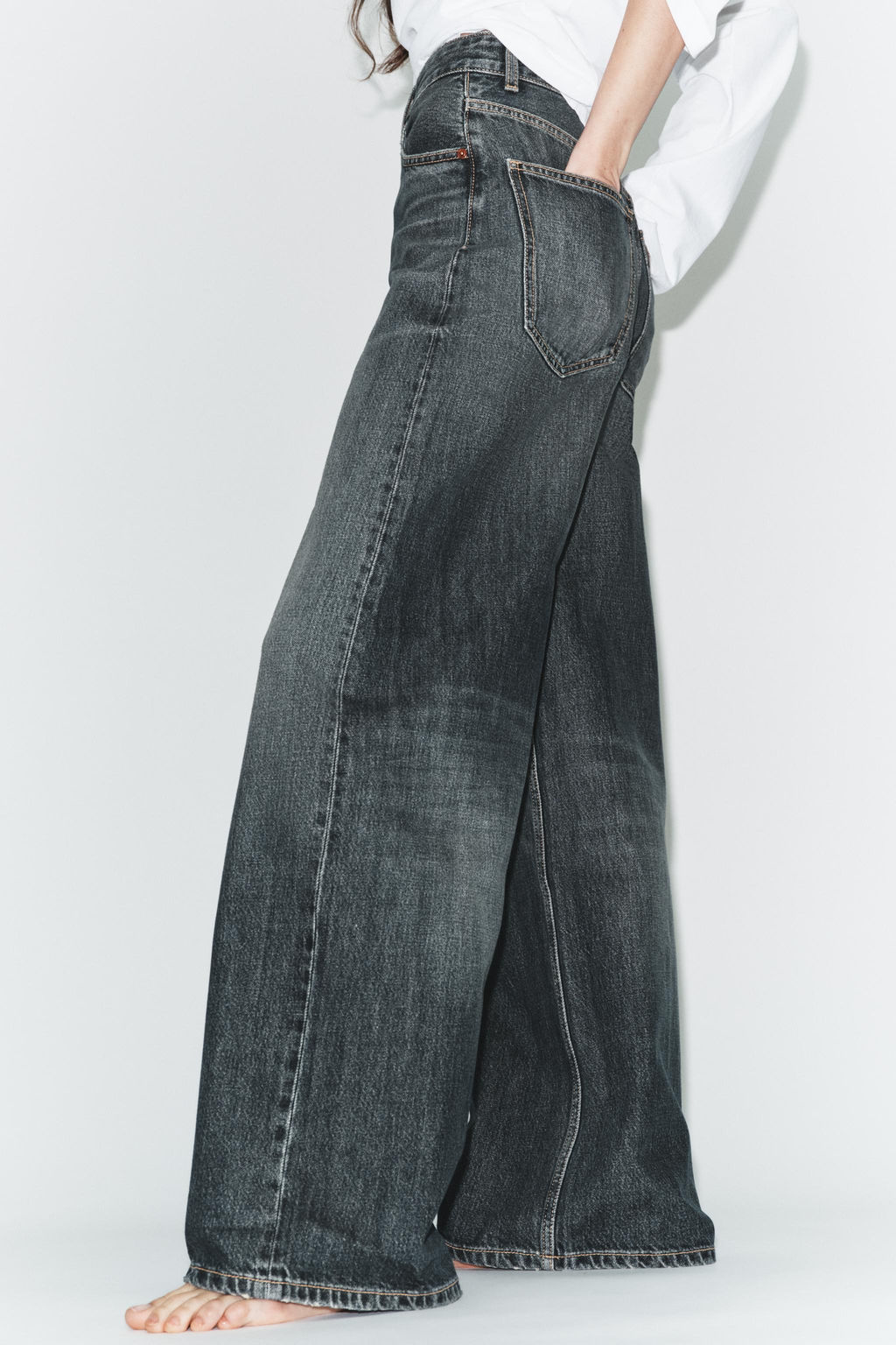 TRF EXTRA WIDE-LEG HIGH-WAIST JEANS - Zara фото 12