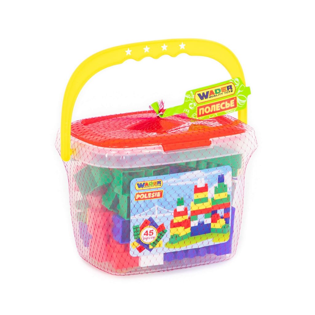 Конструктор Строитель (45 элементов) (в ведёрке) - Полесье фото 4