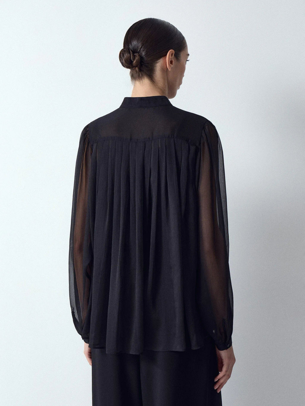 Плиссированная рубашка, B3049/blackbird