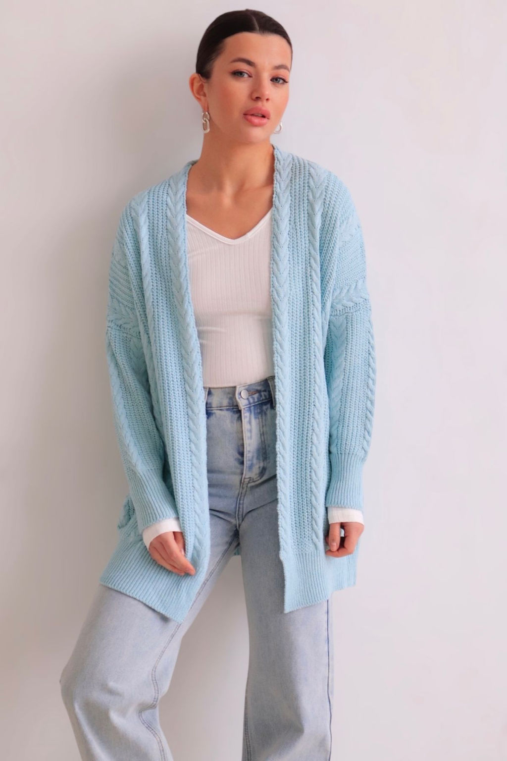 Martichelli Кардиган голубой с косами  фото 5