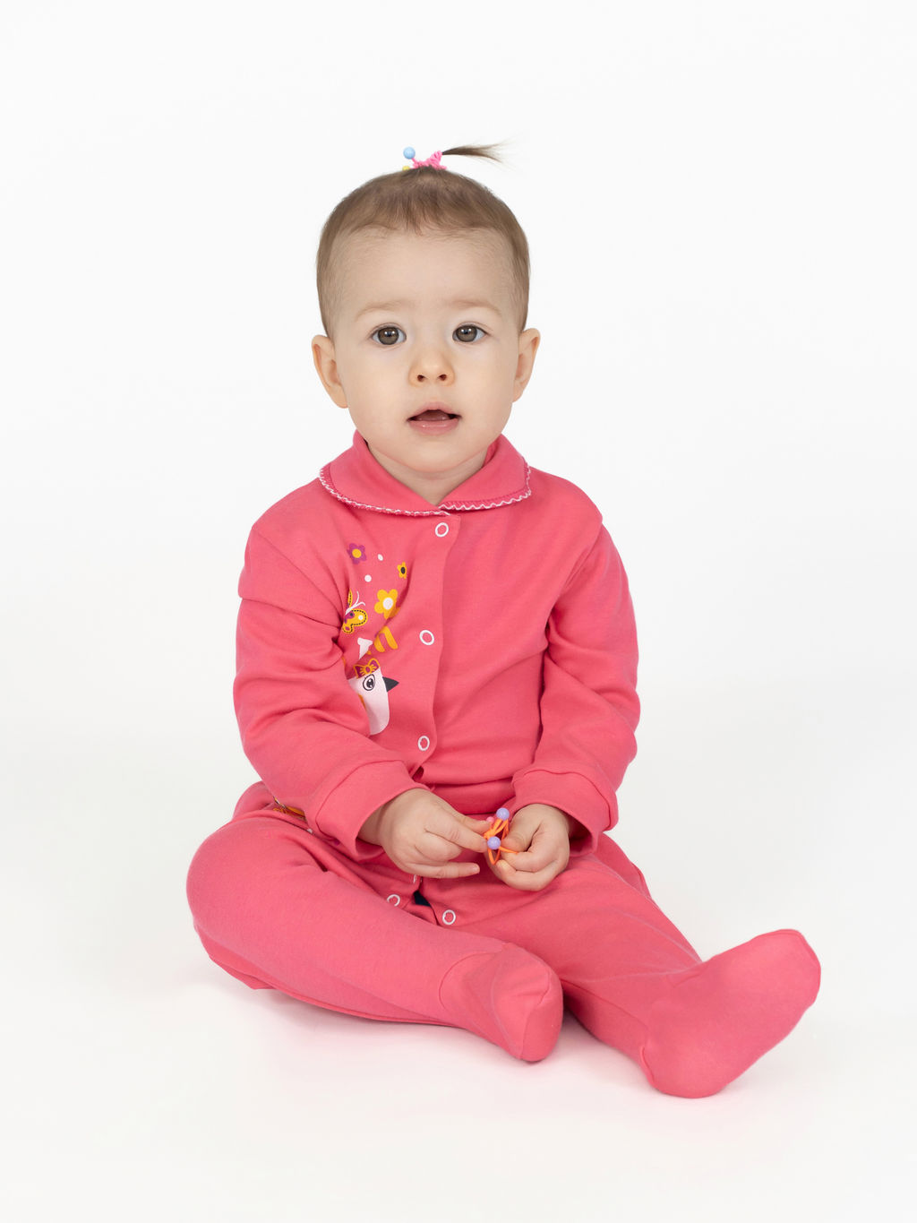 Комбинезон ясельный фуксия принт птички