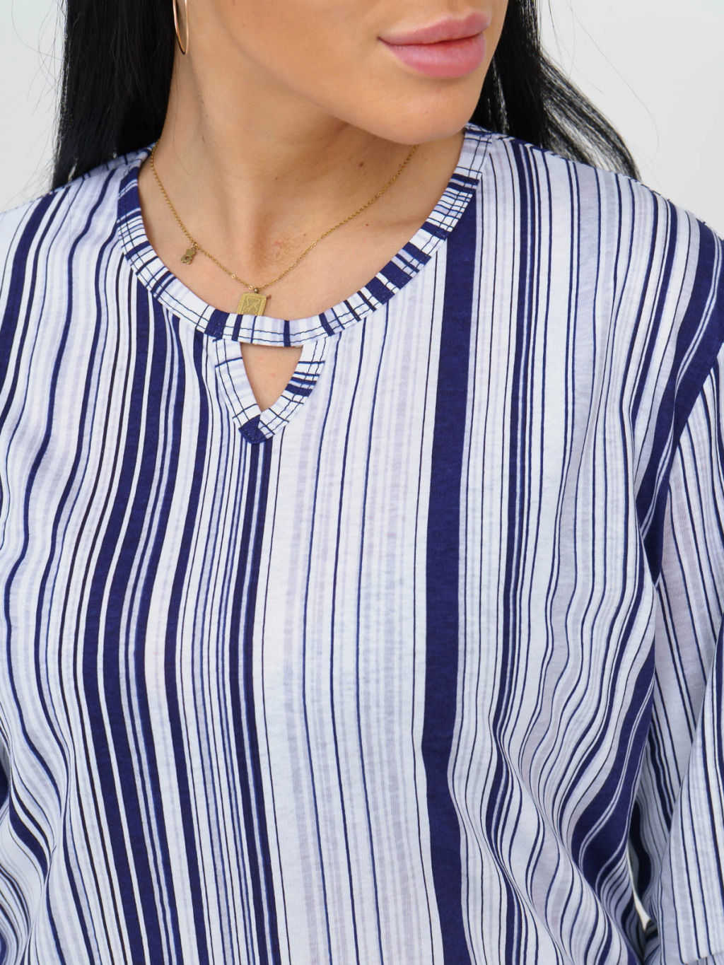 Туника женская, цвет синий белый