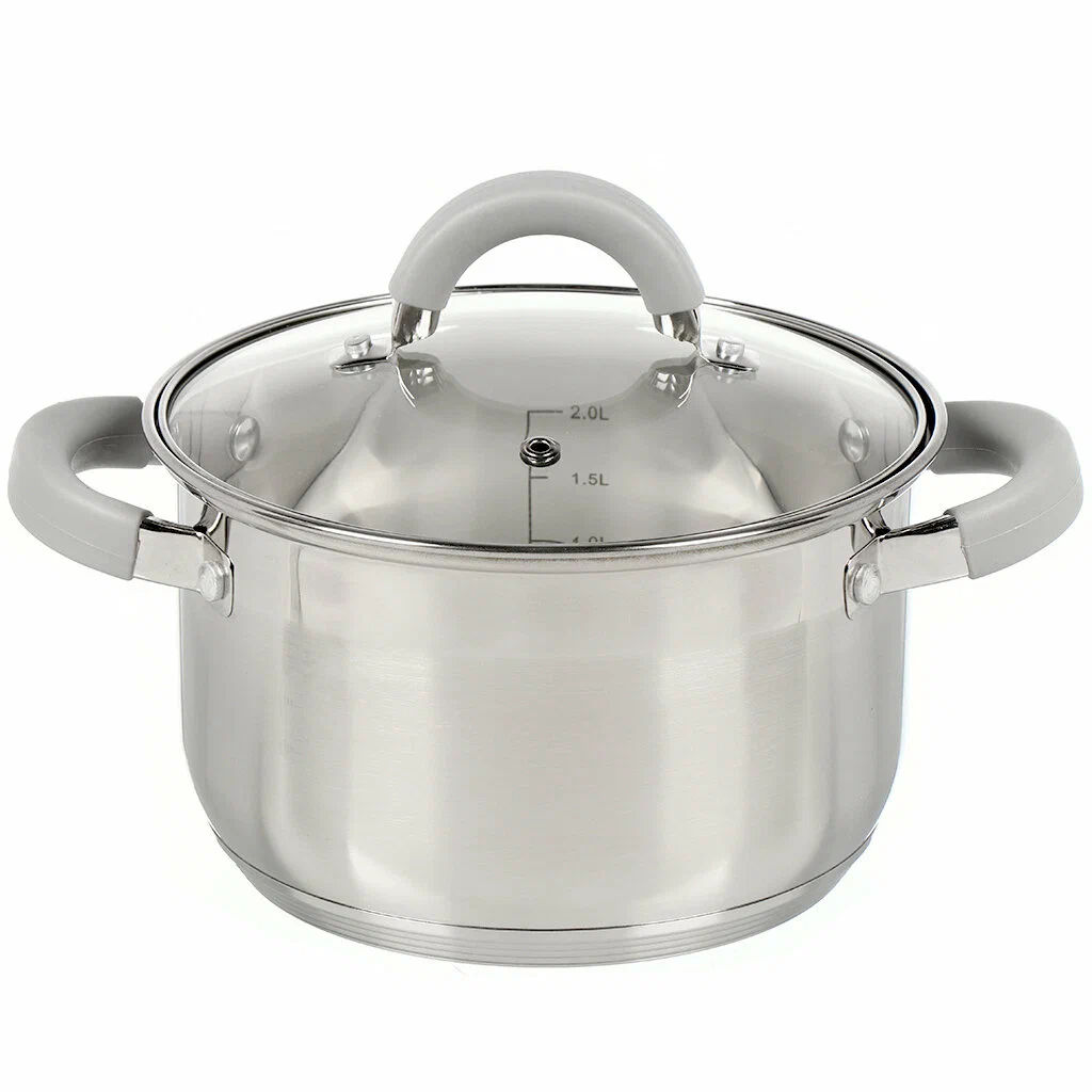 Кастрюля Felicita 2.9л, нерж.сталь, крышка стекло 18х11.5см арт.009387 /MALLONY/  фото 8