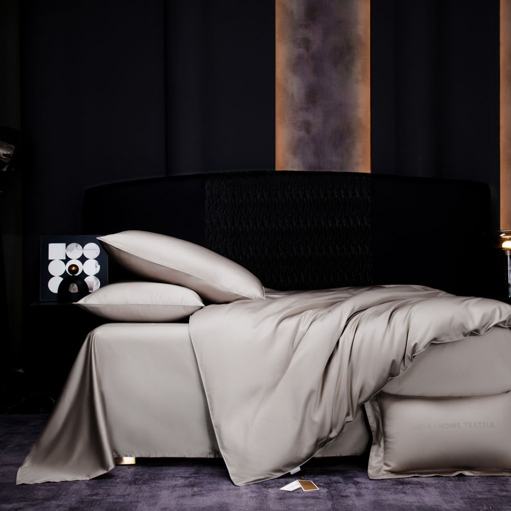 Комплект постельного белья Однотонный Сатин Премиум на резинке OCPR006 180*200*30;160*200*30;140*200*30 2 спальный 4 Наволочки