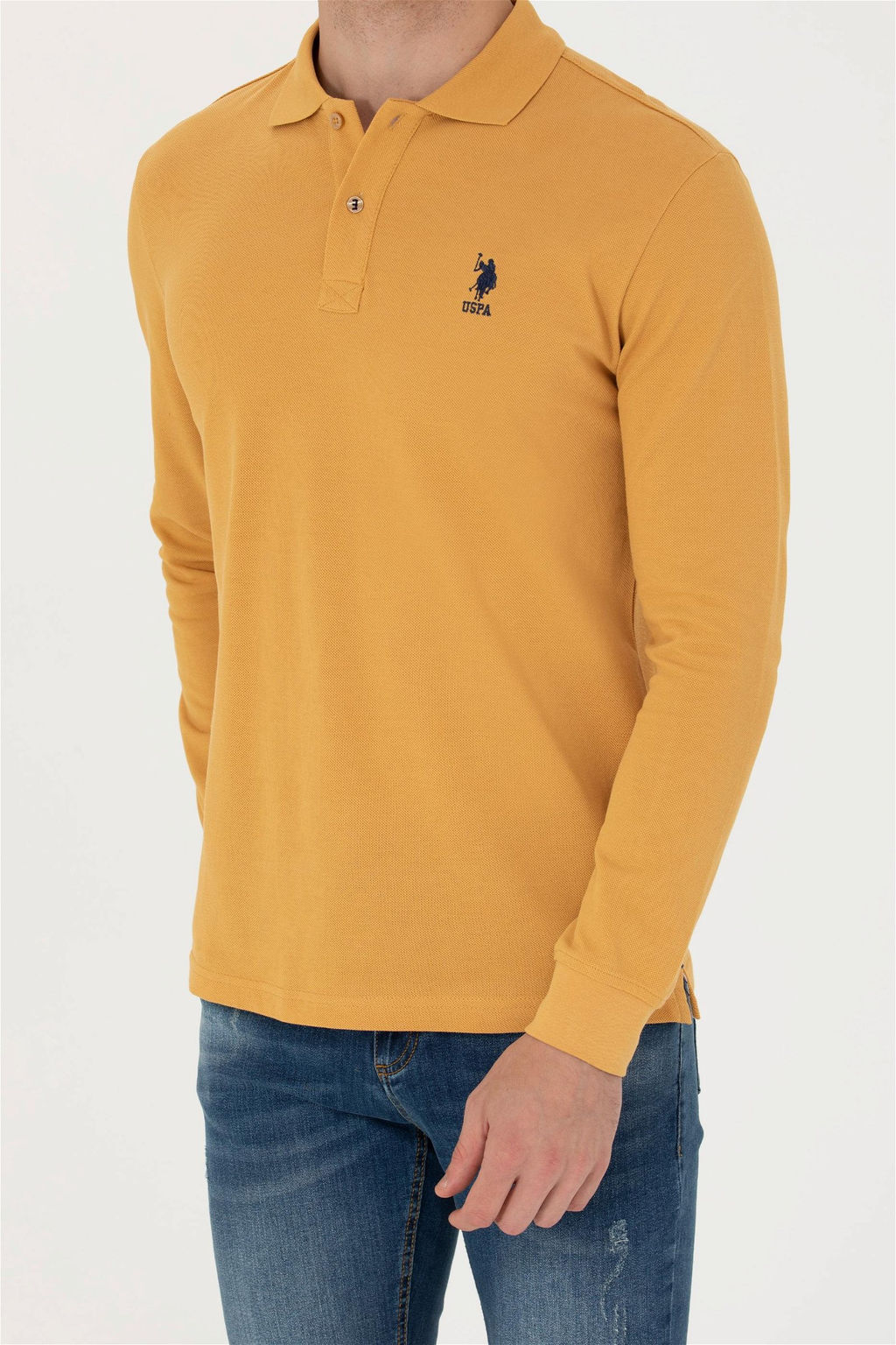 U. S. Polo Assn / Мужской горчичный базовый свитшот - U.s. polo assn фото 13