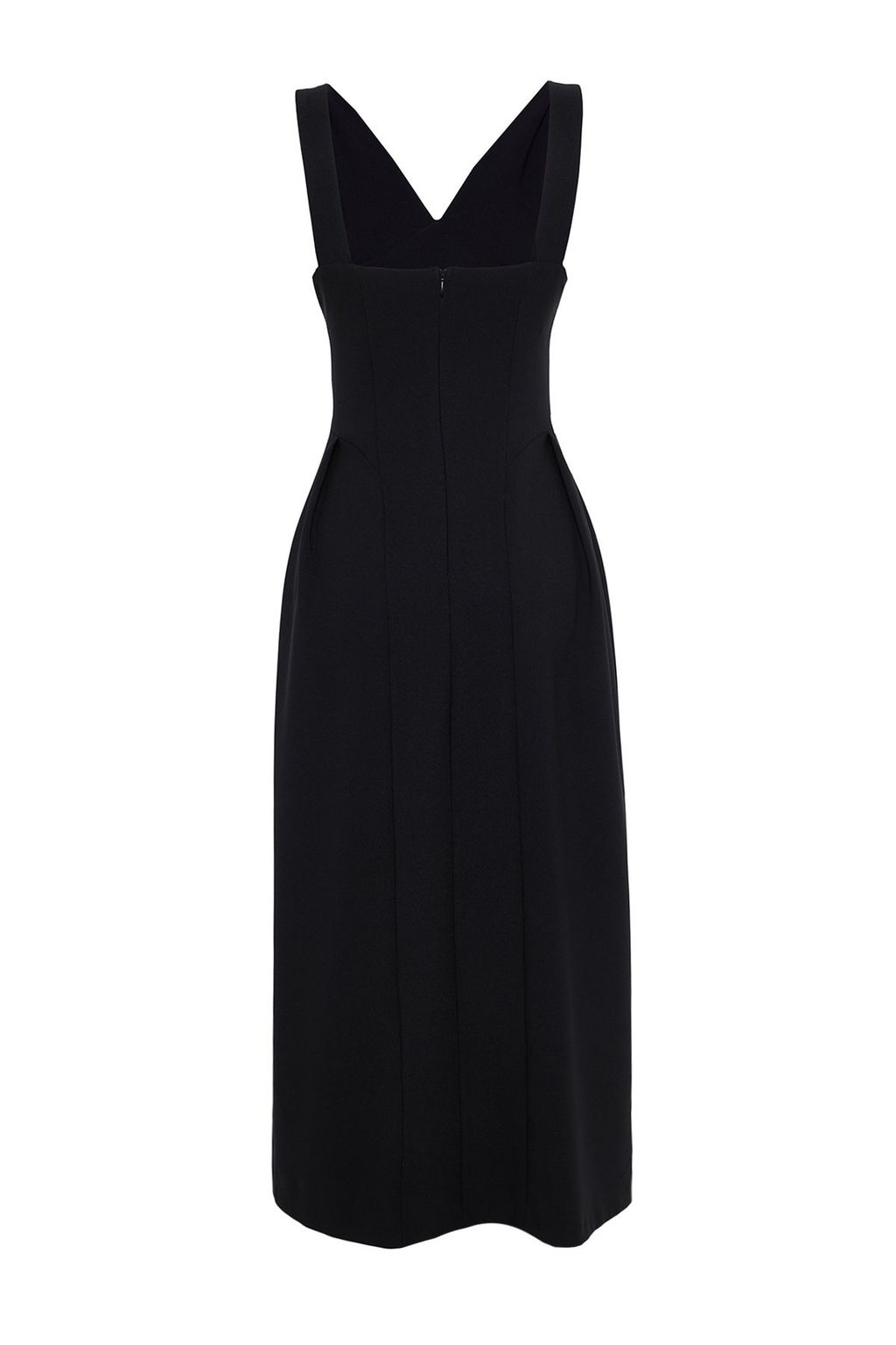 TRENDYOLMILLA Siyah A-Kesim V Yaka Dokuma S?k Elbise TPRSS25EL00071 фото 12