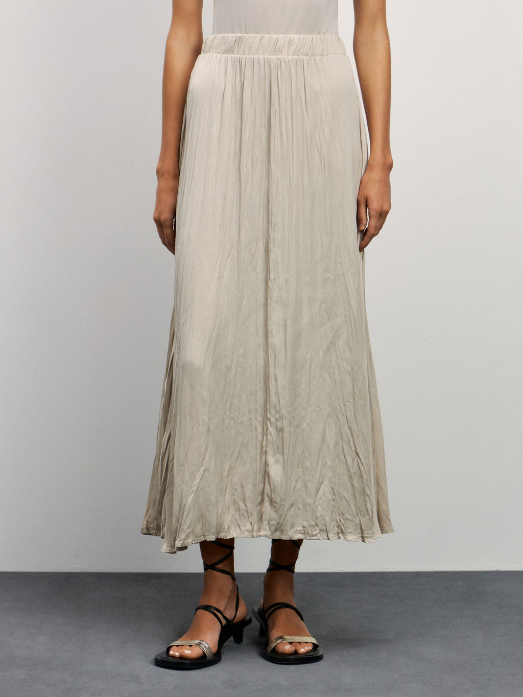 Плиссированная юбка макси / Zarina  фото 3