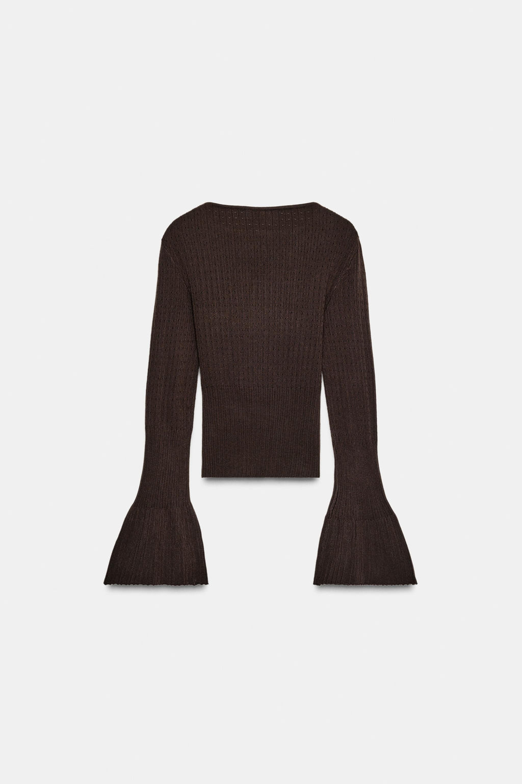 FITTED KNIT JUMPER WITH FLARED SLEEVES - Zara фото 4
