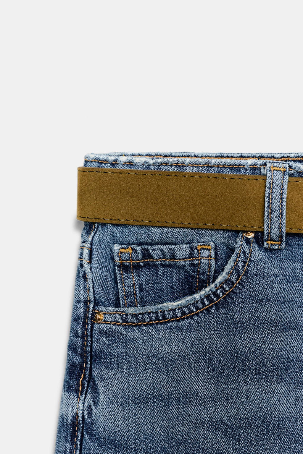 Z.08 WIDE-LEG CROPPED HIGH-WAIST JEANS WITH BELT - Zara фото 10