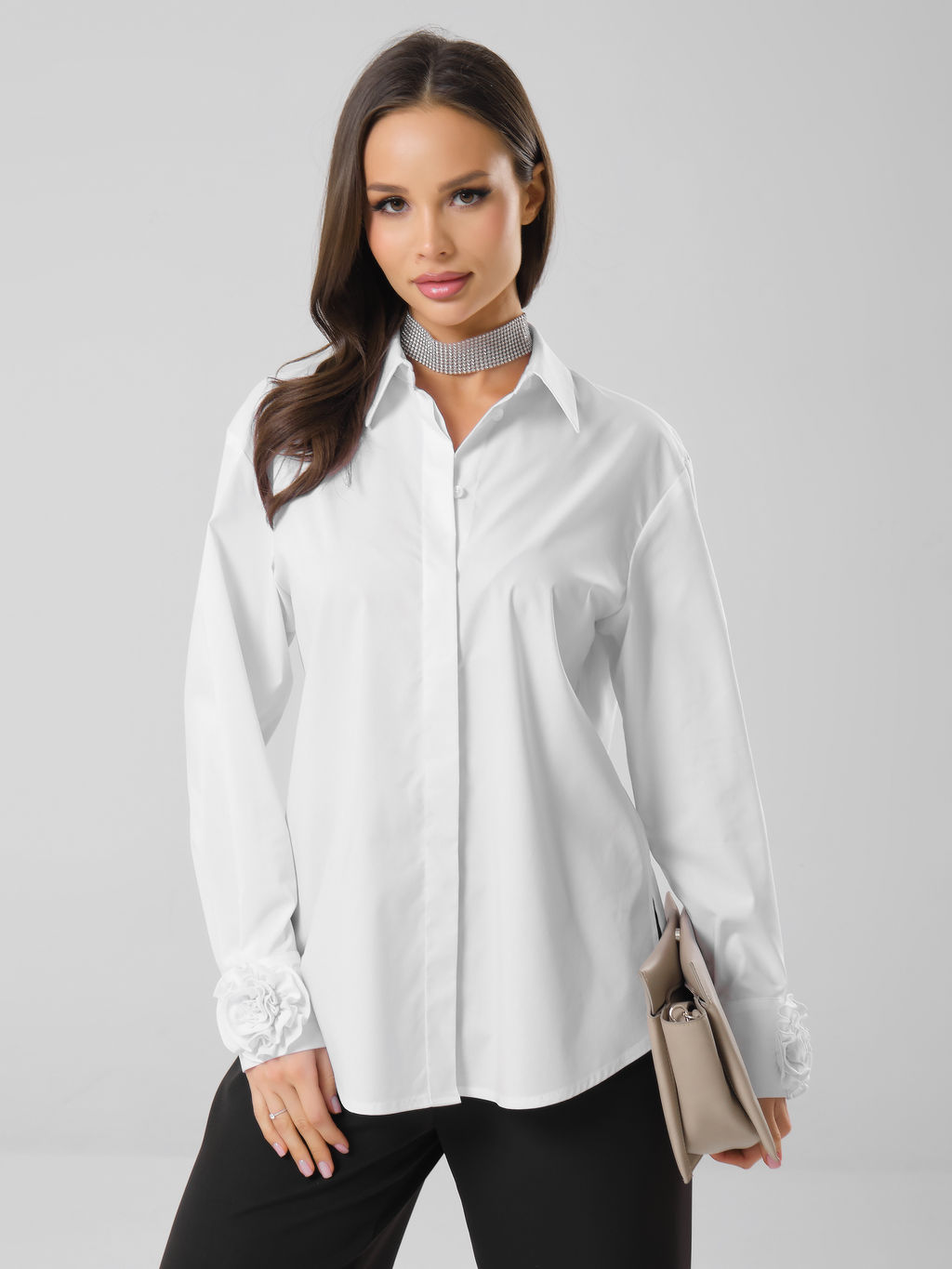 Блузка с декоративными цветами - Stilla фото 2