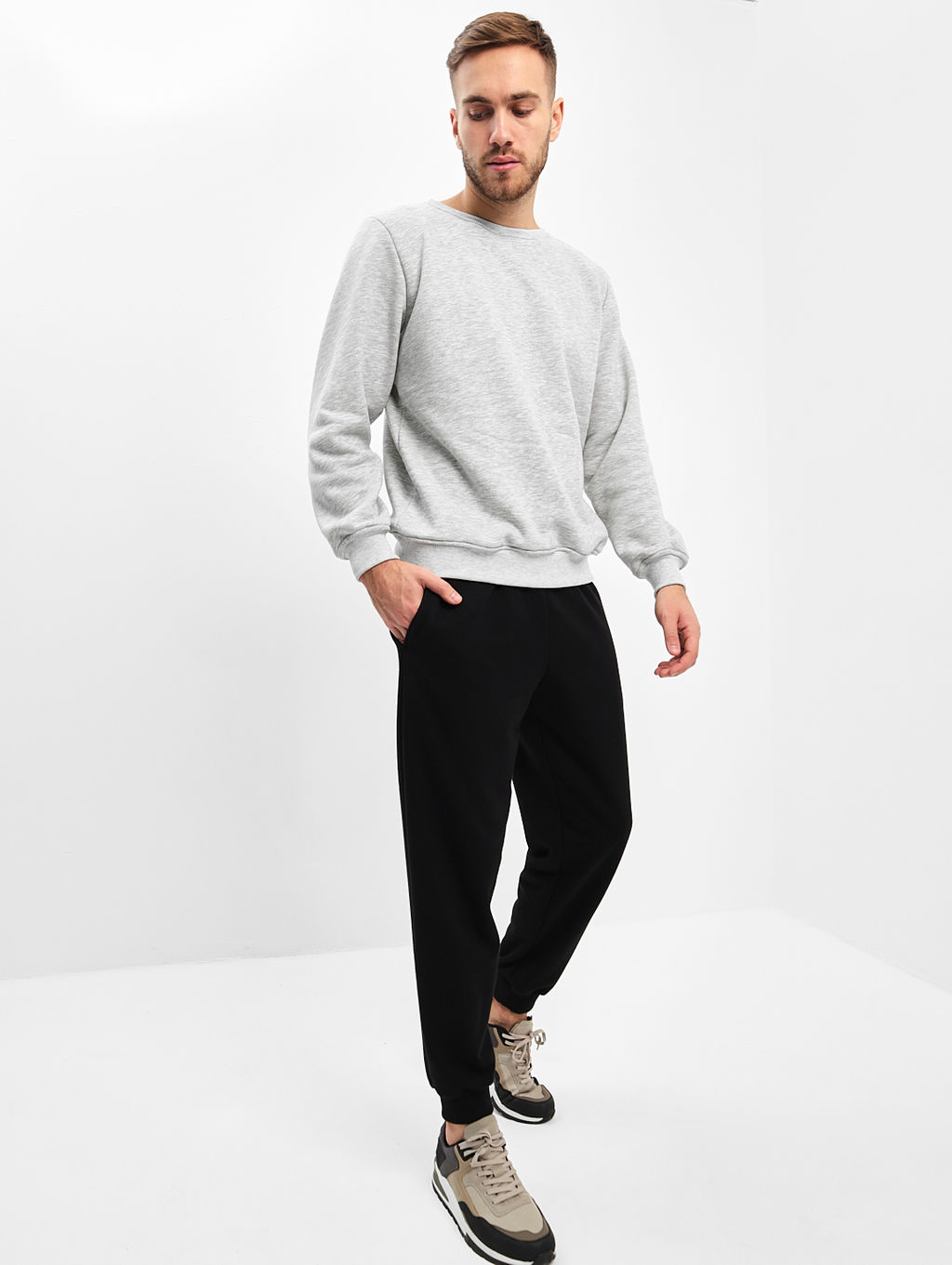 Брюки мужские трикотажные GREG G-TRK-OZ03-002K-черный  фото 4