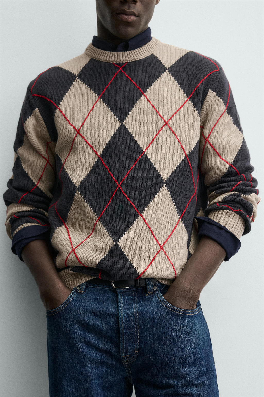 ARGYLE JACQUARD JUMPER - Zara фото 12