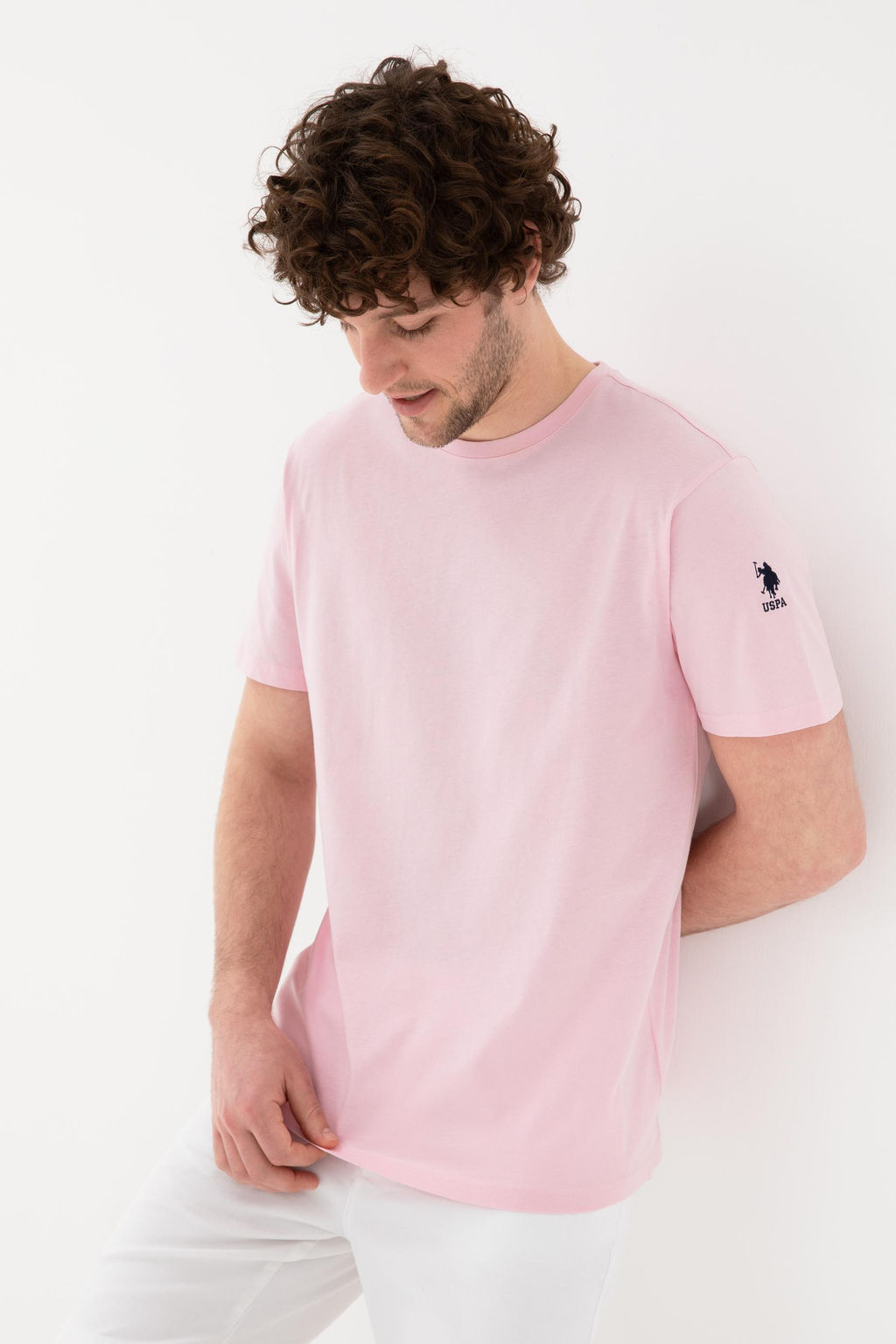 Erkek Regular Fit Bisiklet Yaka A__k Pembe Basic Ti__rt Sepette S_rpriz _ndirim - U.s. polo assn фото 4