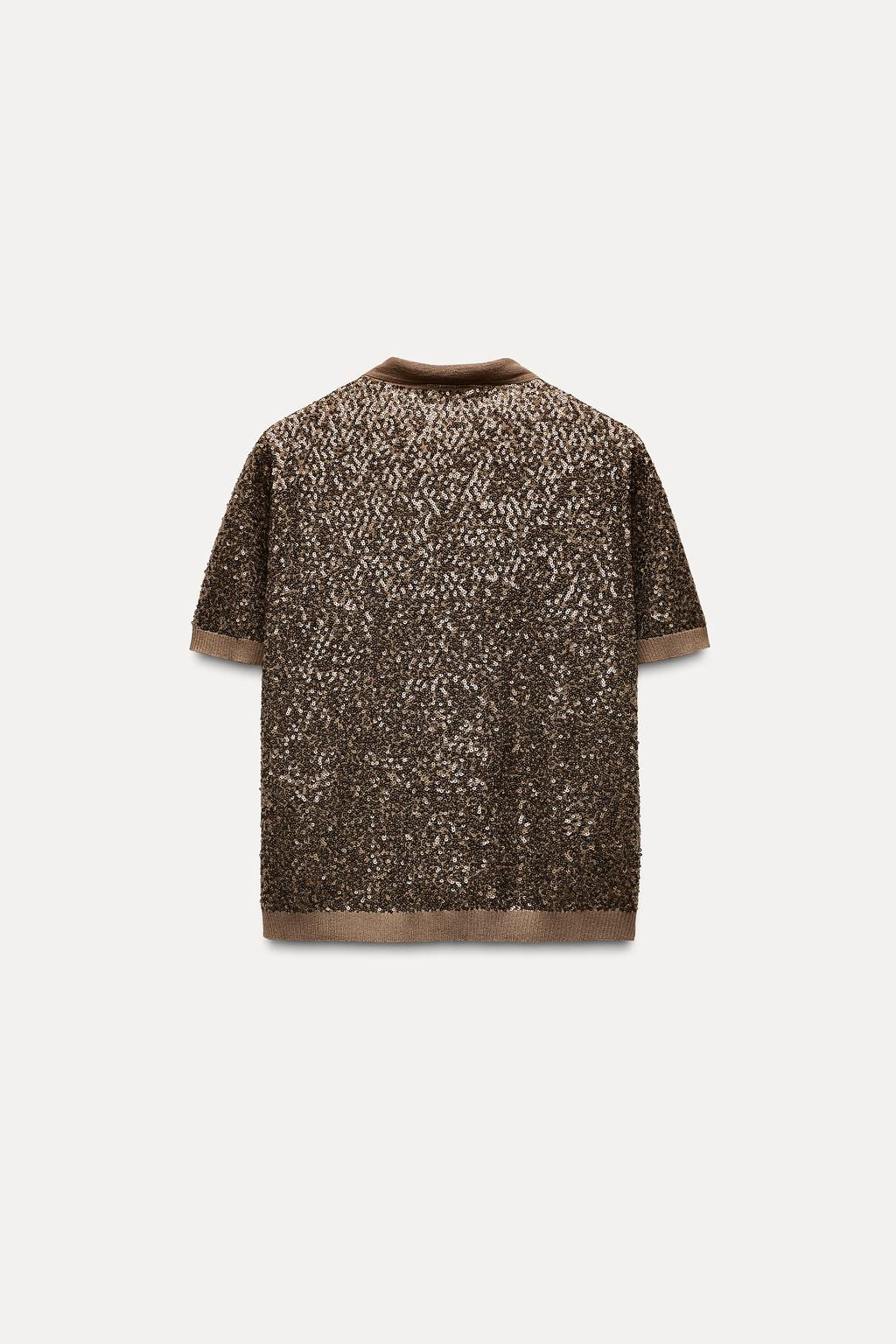 SEQUINNED KNIT TOP - Zara фото 5