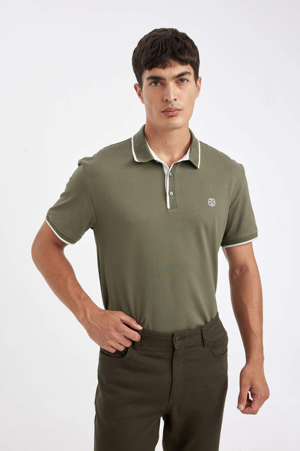 New Regular Fit K?sa Kollu Pike Polo Tisort - Defacto фото 5