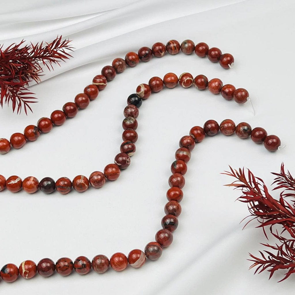 Бусины для украшений из кирпичной Яшмы " (30 бусин) 36 см
