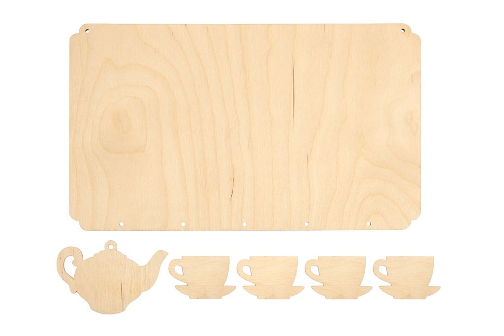 Заготовка для декорирования Mr. Carving ВД-1065 Панно с подвесками фанера 18 х 30 х 0.3 см Чайник с чашками