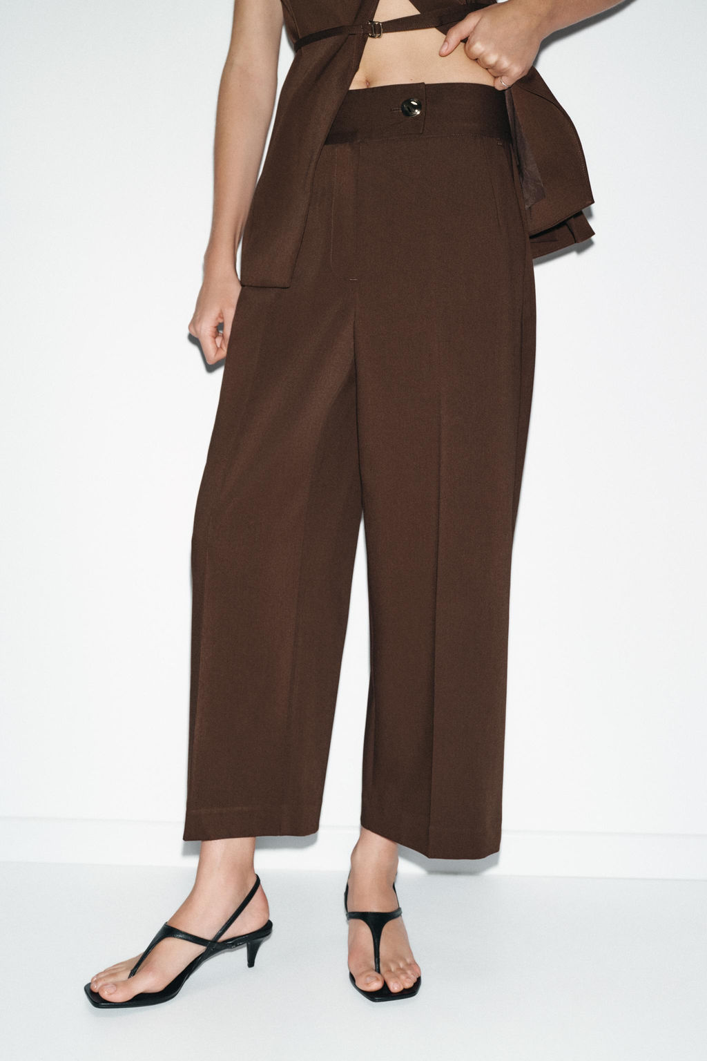 HIGH-WAIST STRAIGHT-LEG TROUSERS - Zara фото 10