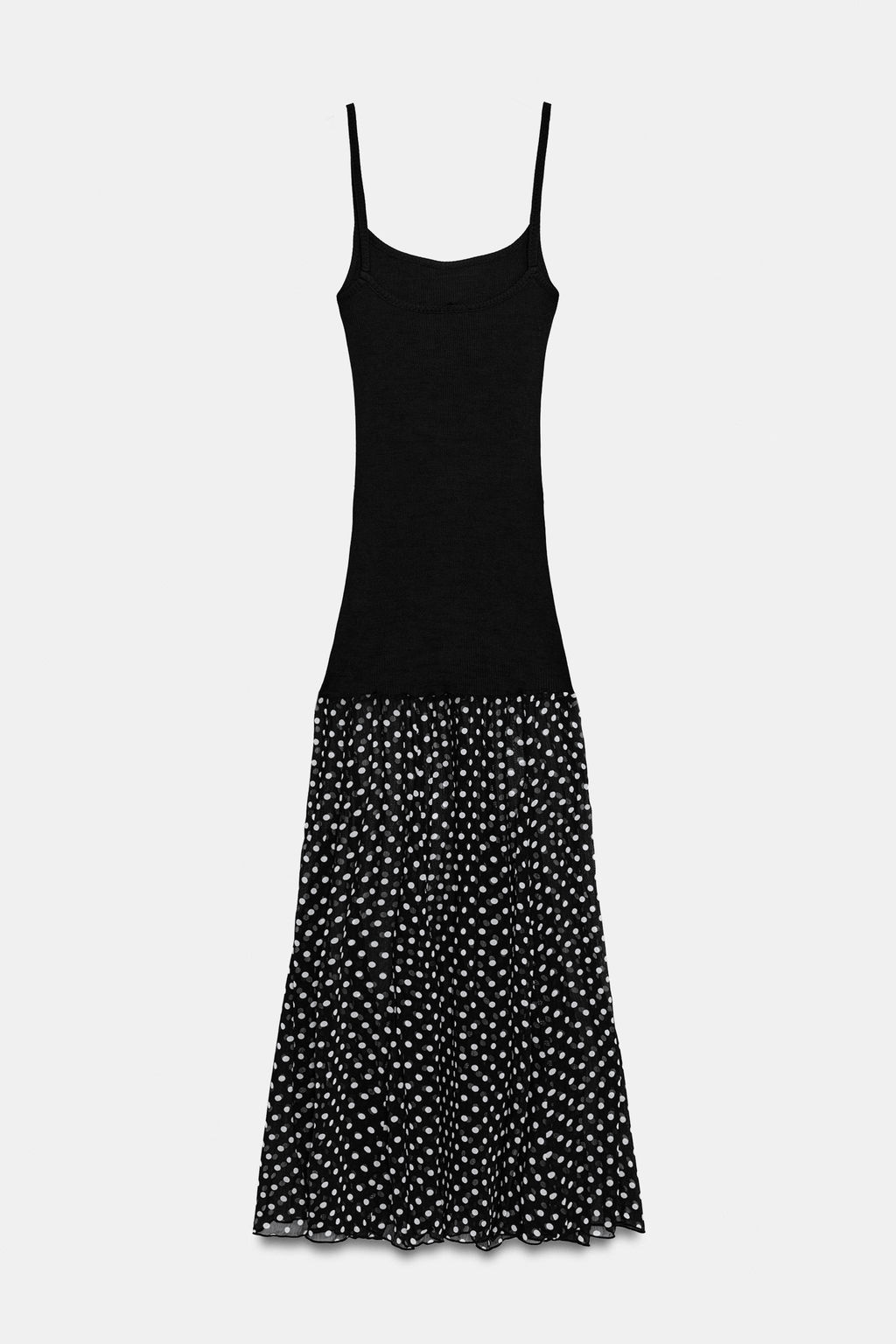 VESTIDO COMBINADO LUNARES / Negro - Zara фото 7