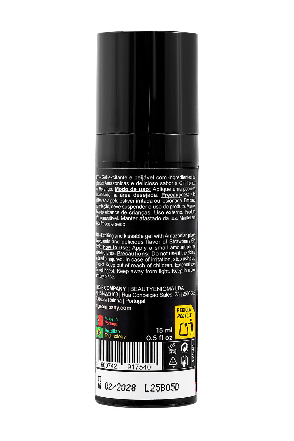 Съедобный гель с эффектом вибрации Orgie DUAL VIBE! Strawberry Gin And Tonic, на водной основе, 15мл