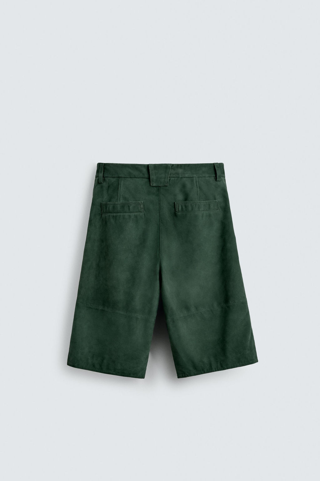 RELAXED FIT LEATHER SUEDE BERMUDA SHORTS - Zara фото 9