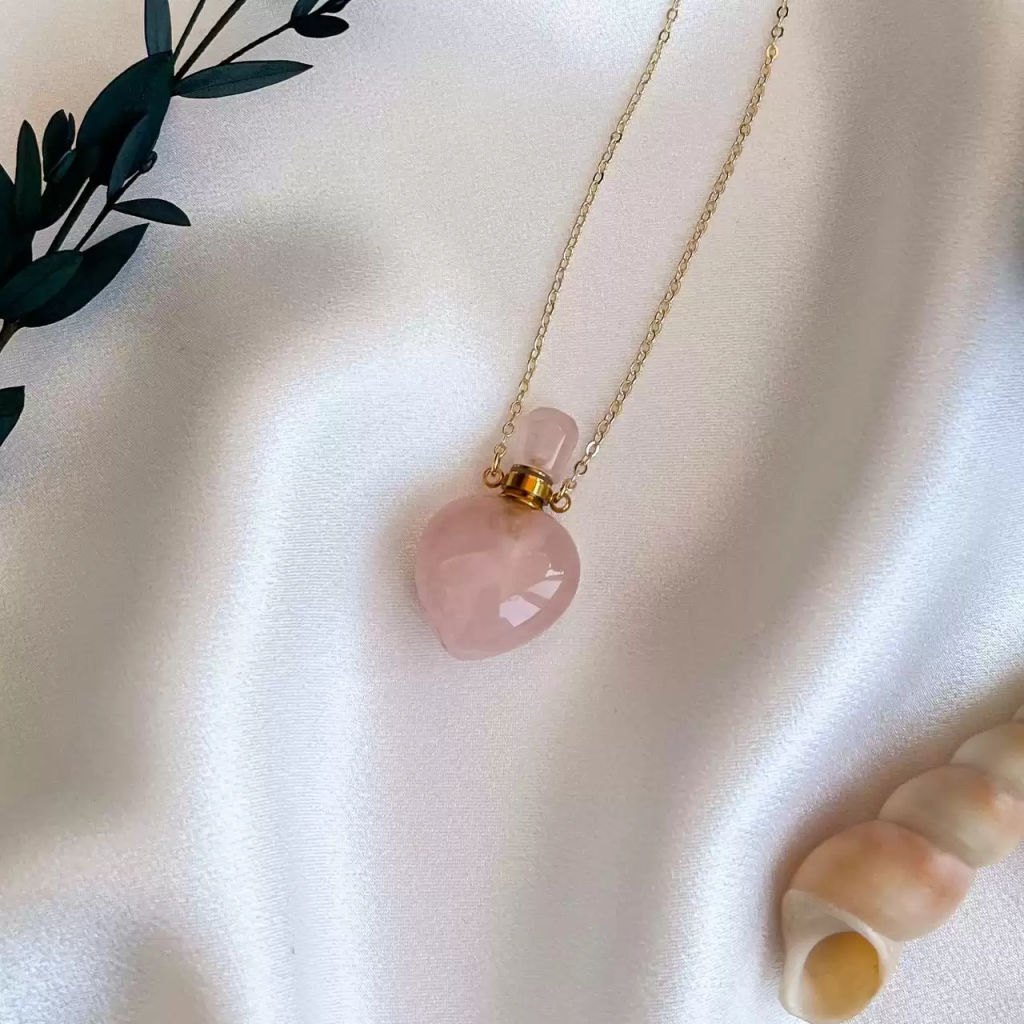 Кулон Флакон на цепочке из Розового кварца - Радуга самоцветов фото 3