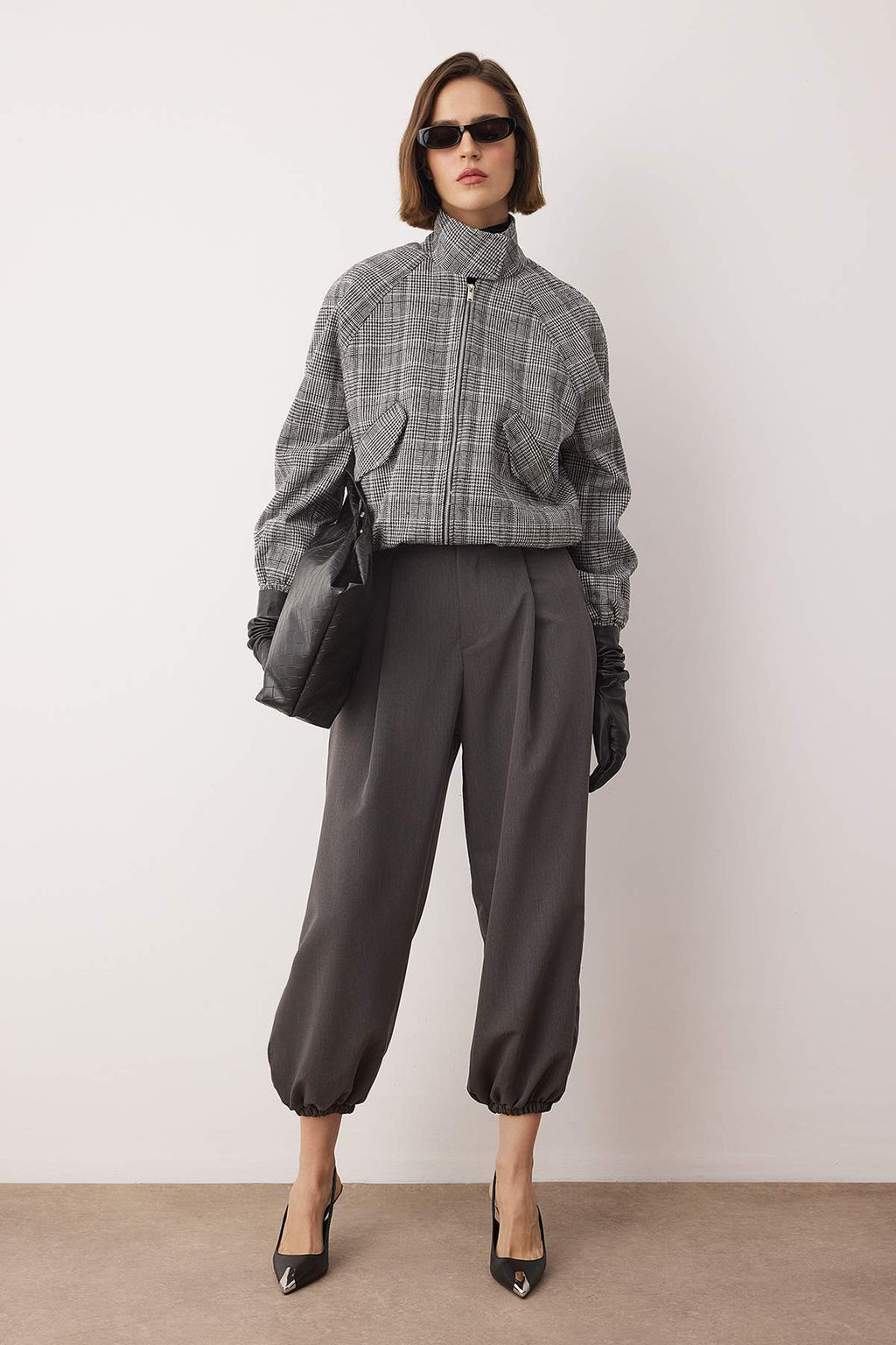 Kahverengi Yuksek Bel Dokuma Salvar Pantolon TWOAW26PL00169 - Trendyolmilla фото 8