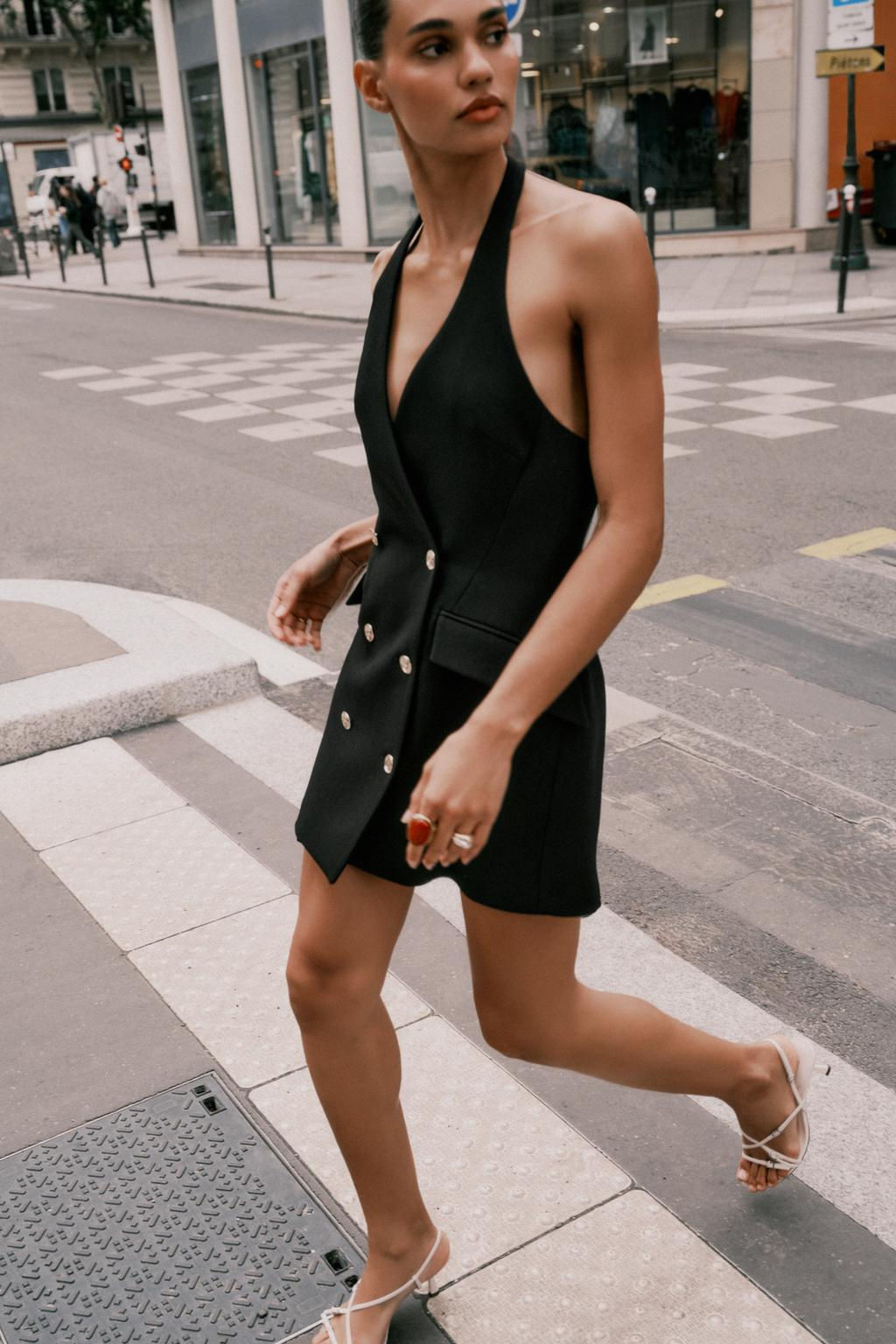 HALTER MINI BLAZER DRESS