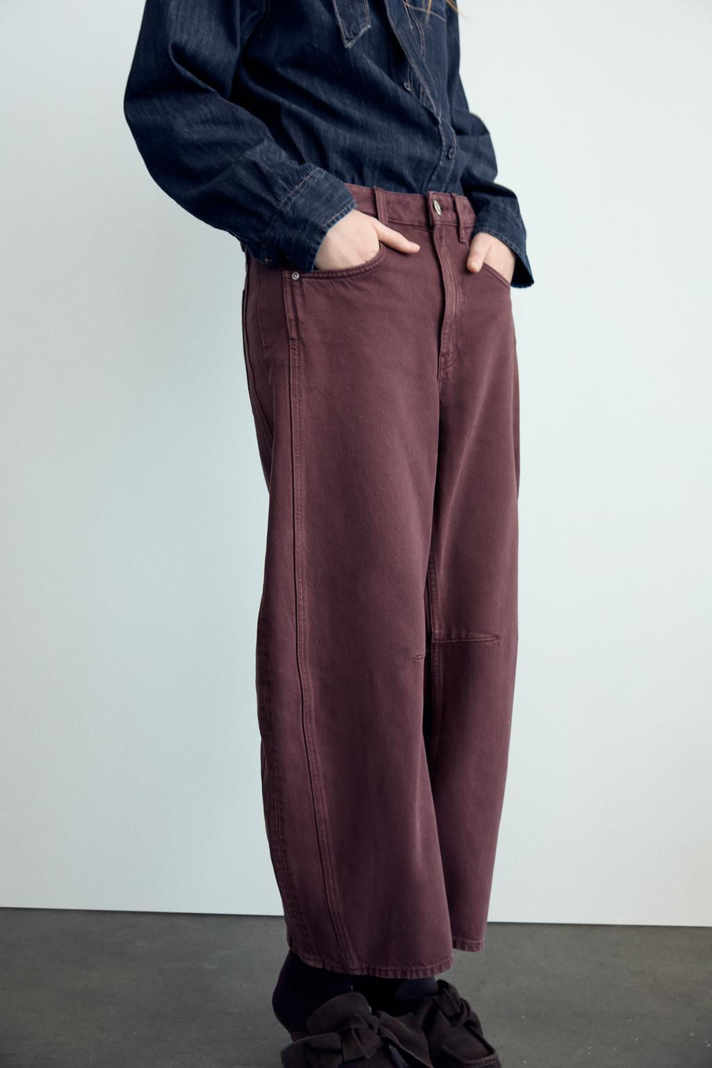 RELAXED BALLOON MID-WAIST TRF JEANS - Zara фото 26