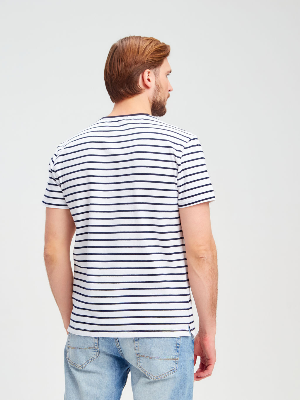 Футболка мужская короткий рукав GREG G145-KD14T-UT20 (синяя полоска)  фото 3