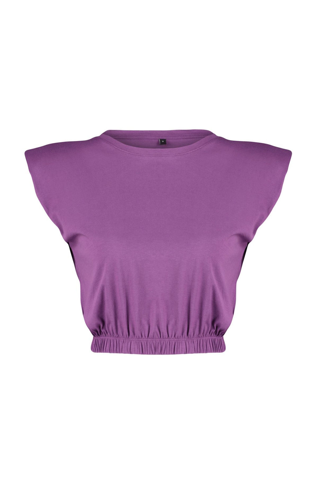 TRENDYOLMILLA Siyah %100 Pamuk Vatkal? Crop Bisiklet Yaka Orme T-Shirt TWOSS21TS0379 фото 33