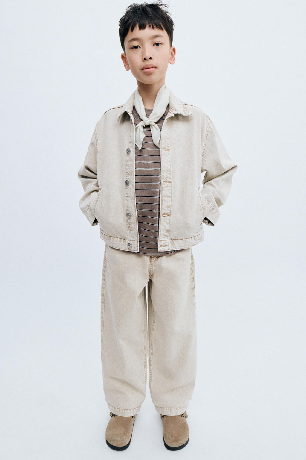 STORIESZ - CAMISETA RAYAS / Marr?n / Crudo - Zara фото 4